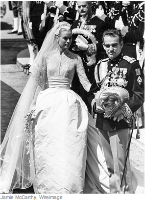 Grace Kelly marries Prince Rainier of Monaco in 1956
