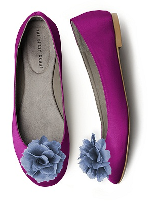 purple chiffon flower shoe clip