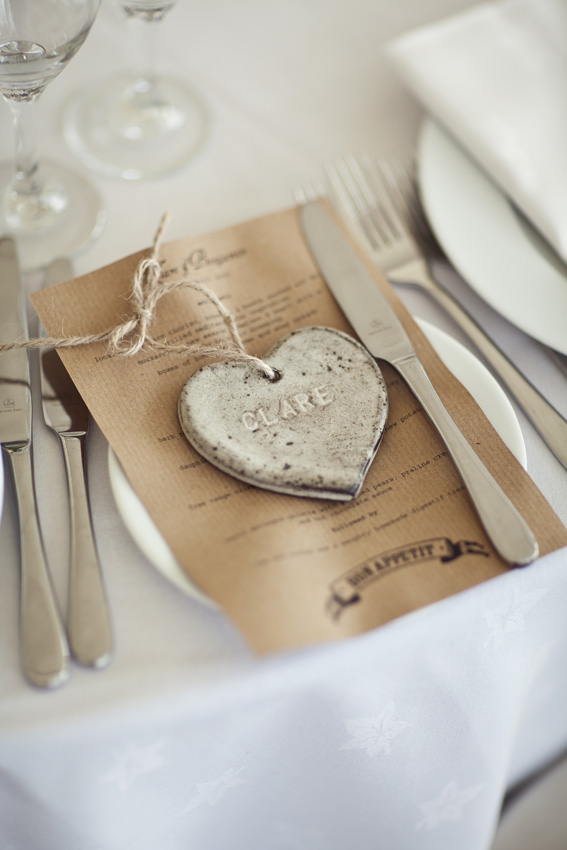 place setting at wedding in Wales