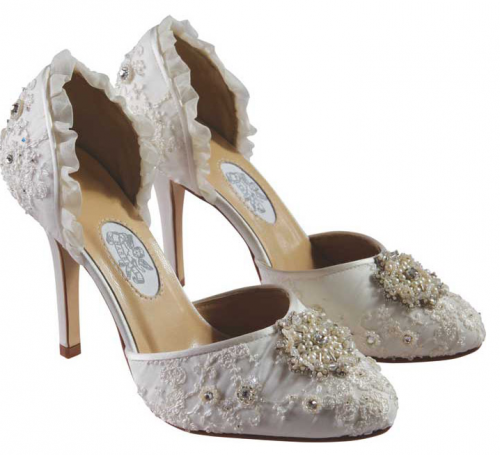 lace high heeled wedding shoes