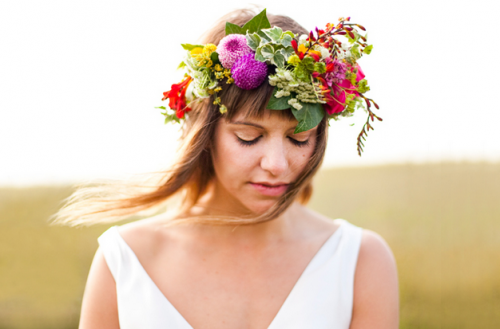 colourful floral wedding hair accessory 