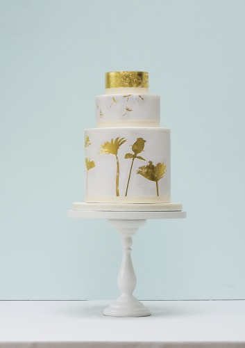 Rosalind Miller Gold Silouhette wedding cake 2