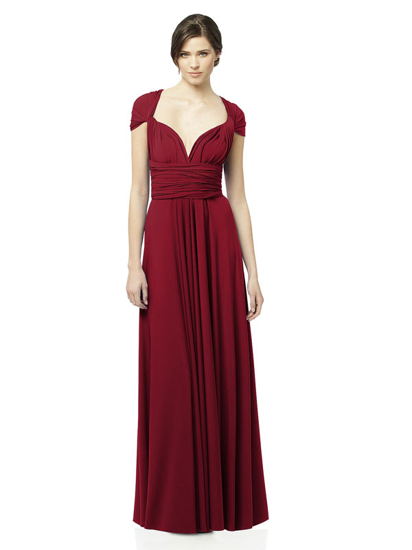 Wine Red Infinity Bridesmaid Dress Wrap Around Dresses