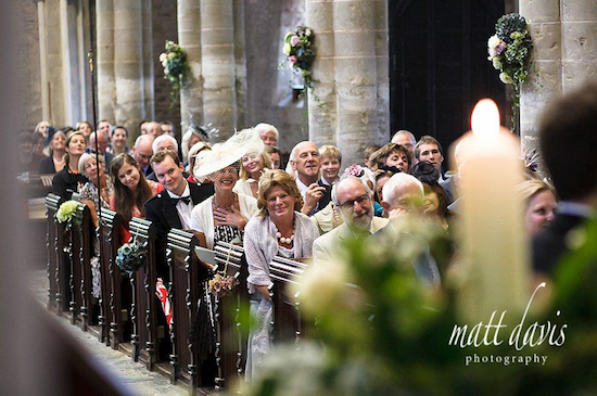 wedding guests in church