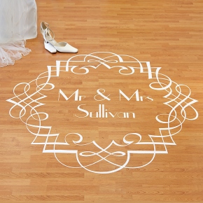 monogrammed decals for dance floor