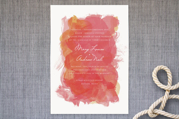 Aquarelle wedding invitation