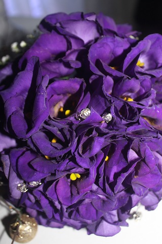 Donna's signature blooms were purple lisianthus