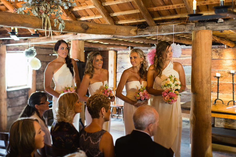bridesmaids in mismatched dresses 