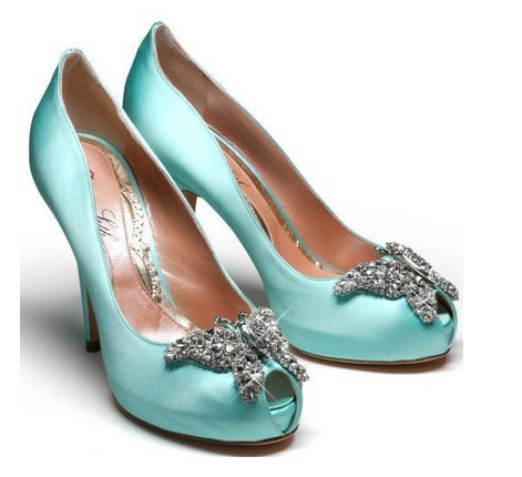Tiffany blue bridal shoes