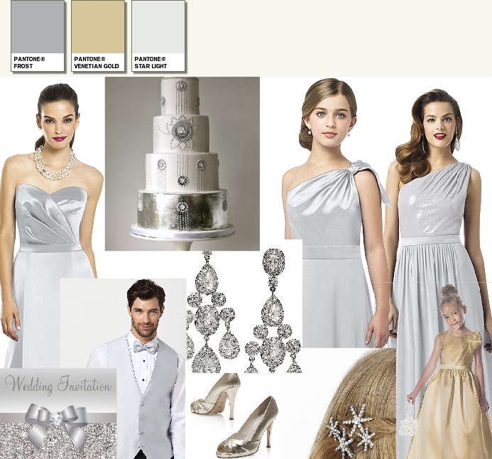 Glittery wedding moodboard