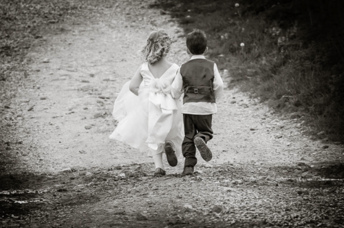 young flowergirl and pageboy at wedding 