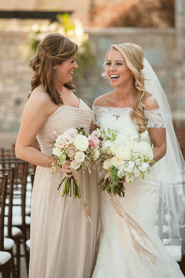 Real Weddings Brides With Their Maid Matron of Honor Wearing Dessy The Dessy Group