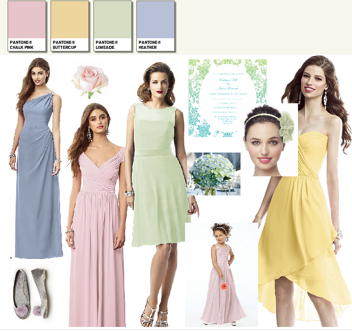 pastel wedding moodboard