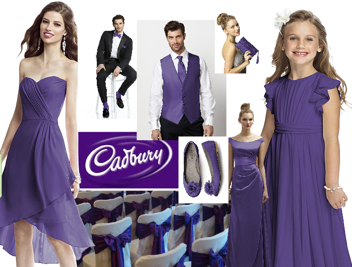 Cadbury purple wedding moodboard