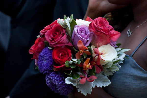 bridesmaid bouquet in rich colours