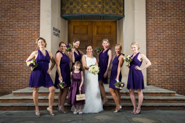 Check the purple bridesmaid dresses ...