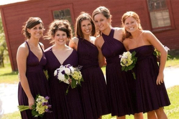 Twist wrap shop bridesmaid dress