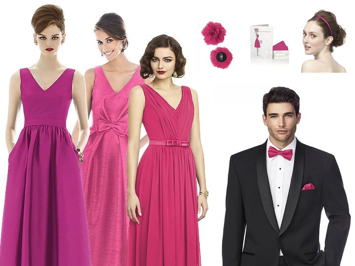 Say \Yes\ to the Pink V-Neck Bridesmaid Dress!