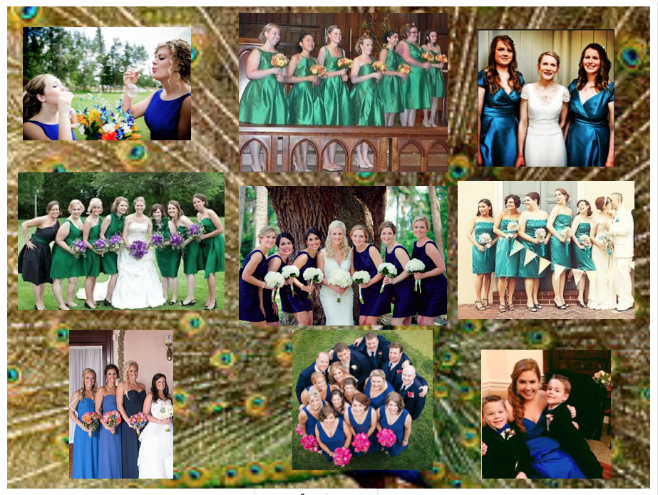 peacock color bridesmaid dresses