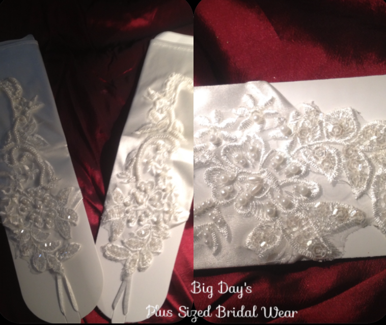 Satin and Pearl Wedding Gloves
