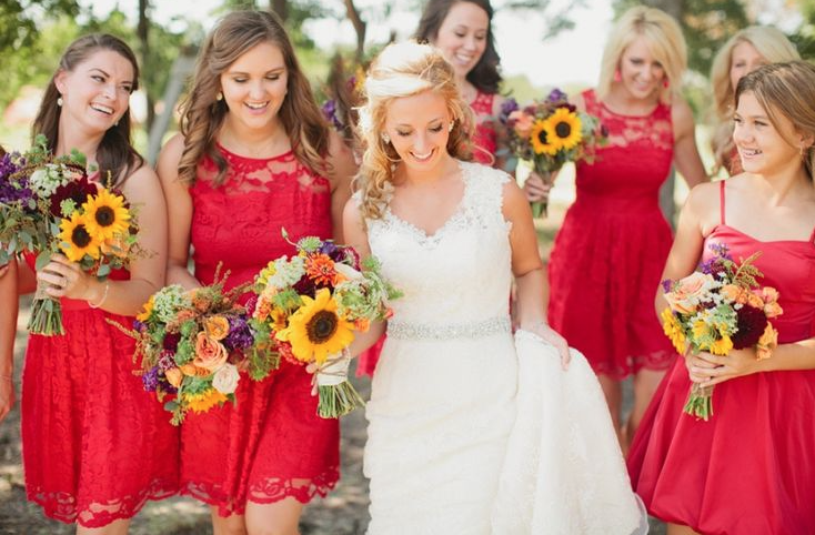 sunflower bridesmaid dresses