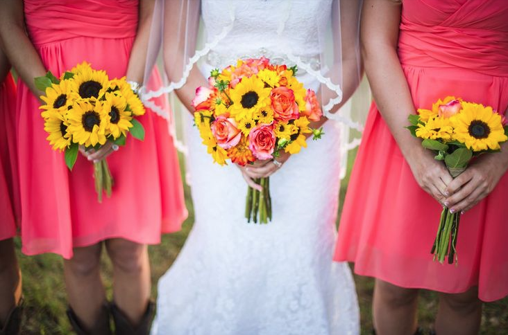 Bridesmaid dresses that go with outlet sunflowers