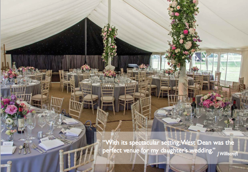 Wedding Marquee at West Dean in West Sussex