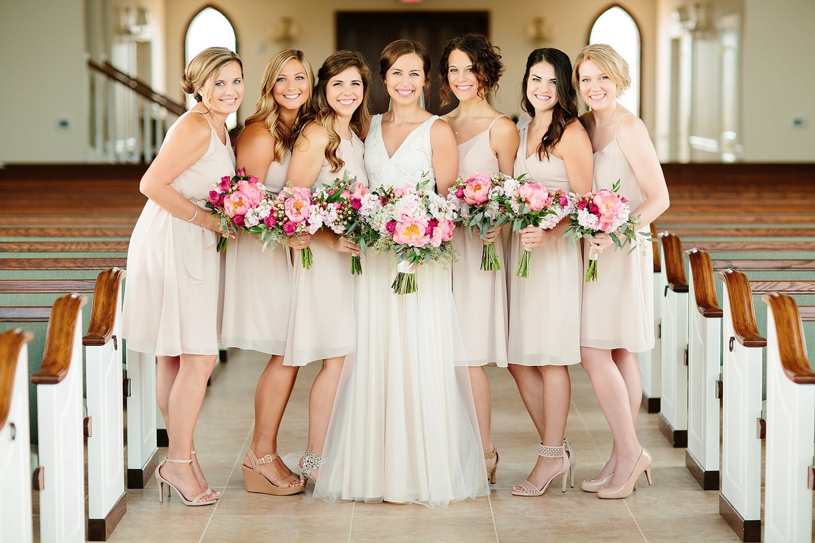 cameo pink bridesmaid dress