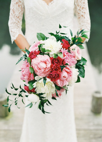 Pink and red bridal bouquet Adam Barnes Fine Art Photography