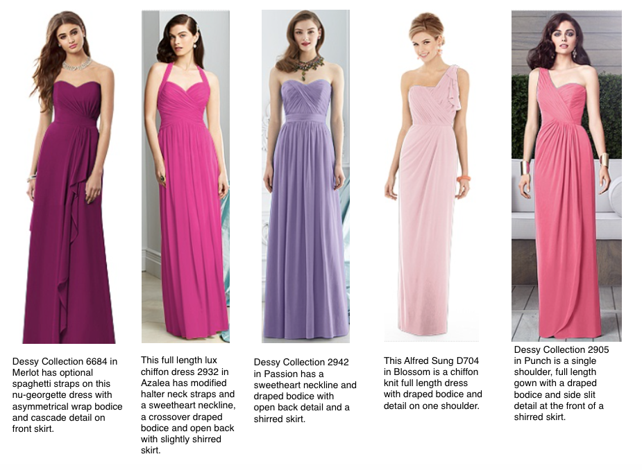 pink and purple bridesmaid dresses