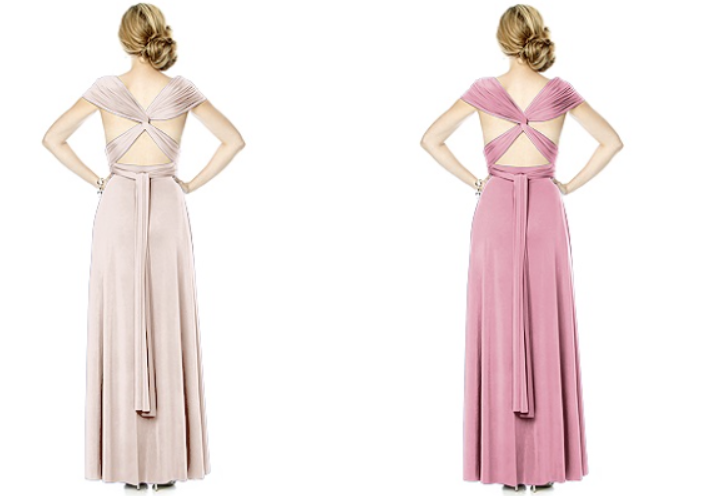Blush and Rose Twist Bridesmaid Dresses