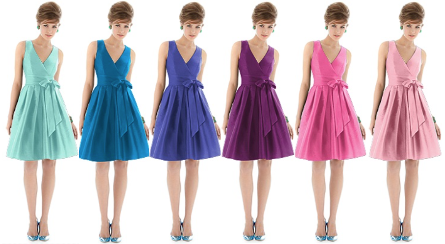 rainbow bridesmaid dress