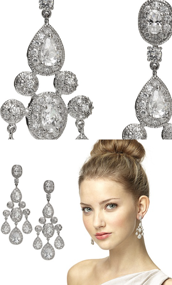 Faux diamond wedding earrings