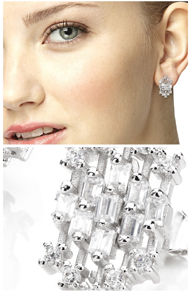 Fake diamond wedding earrings