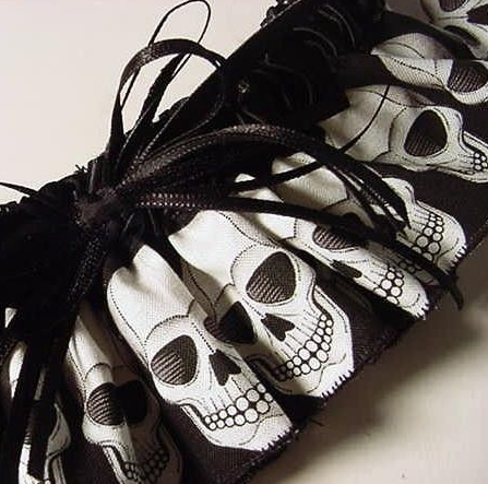 black and white halloween wedding