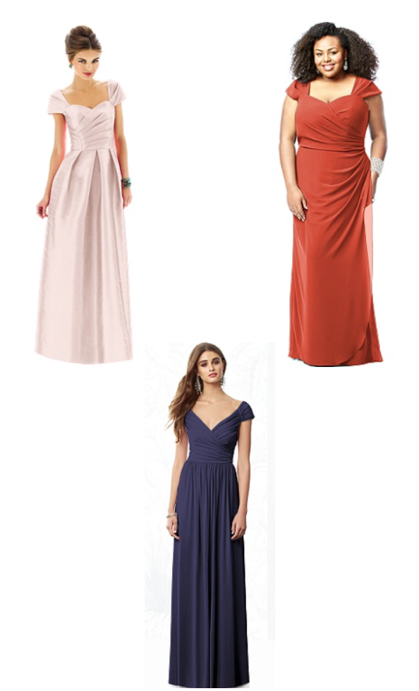 Cap sleeve bridesmaid dresses