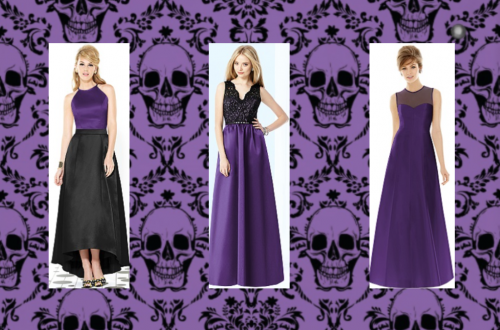 purple and black halloween wedding