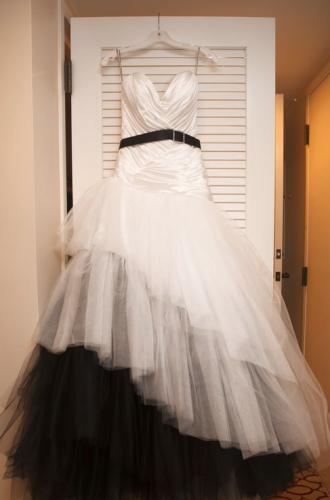 black and white halloween wedding