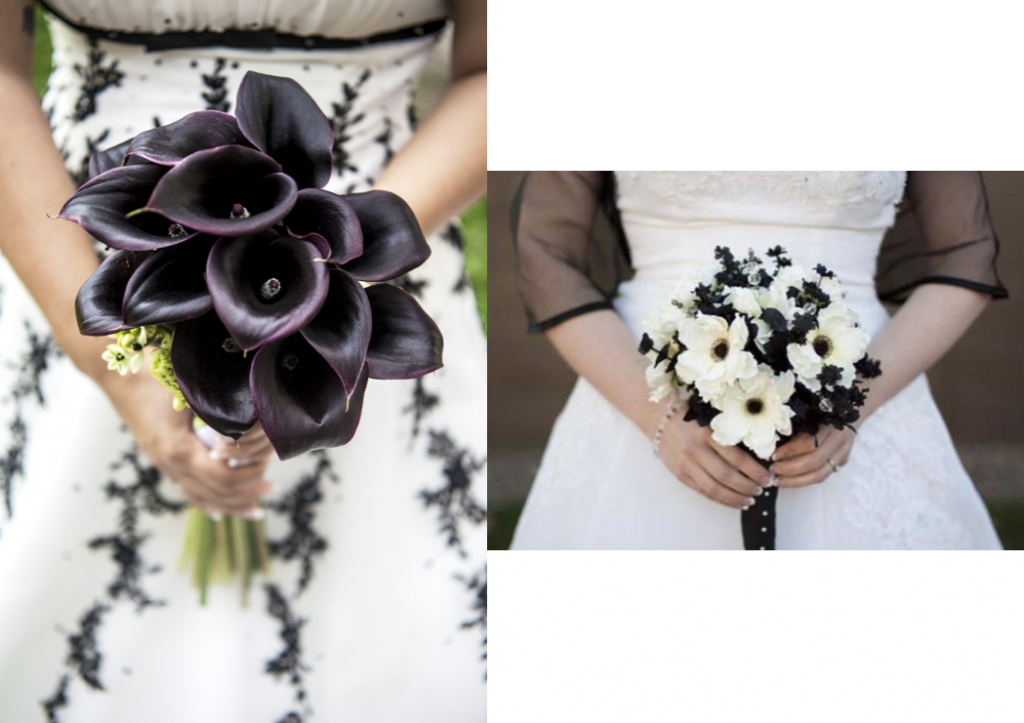 black and white halloween wedding