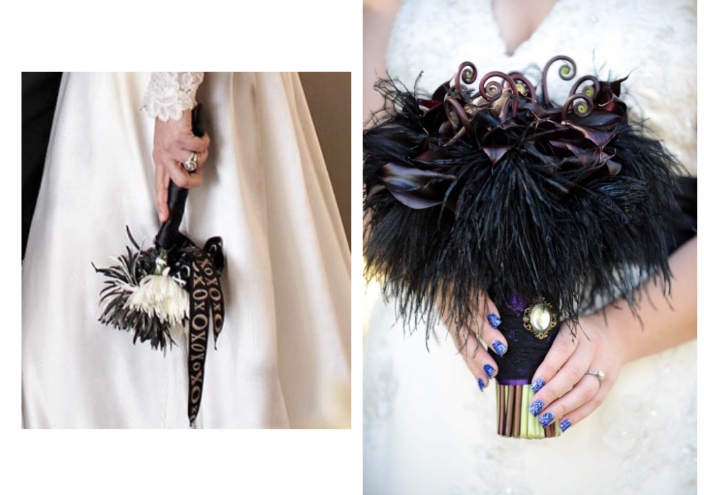 black and white halloween wedding