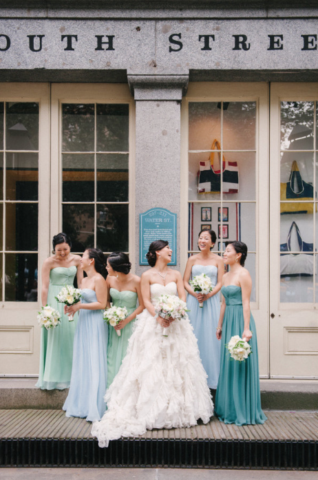 Pale green and blue wedding theme