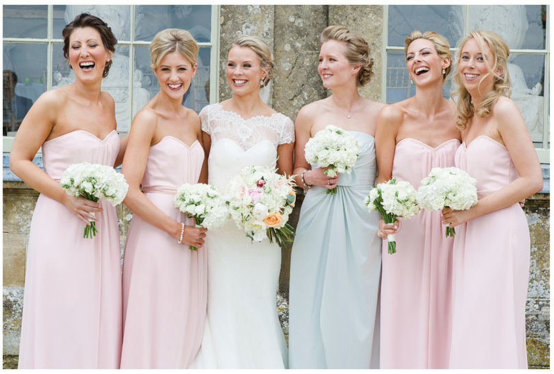 mix and match bridesmaid gowns with Celadon