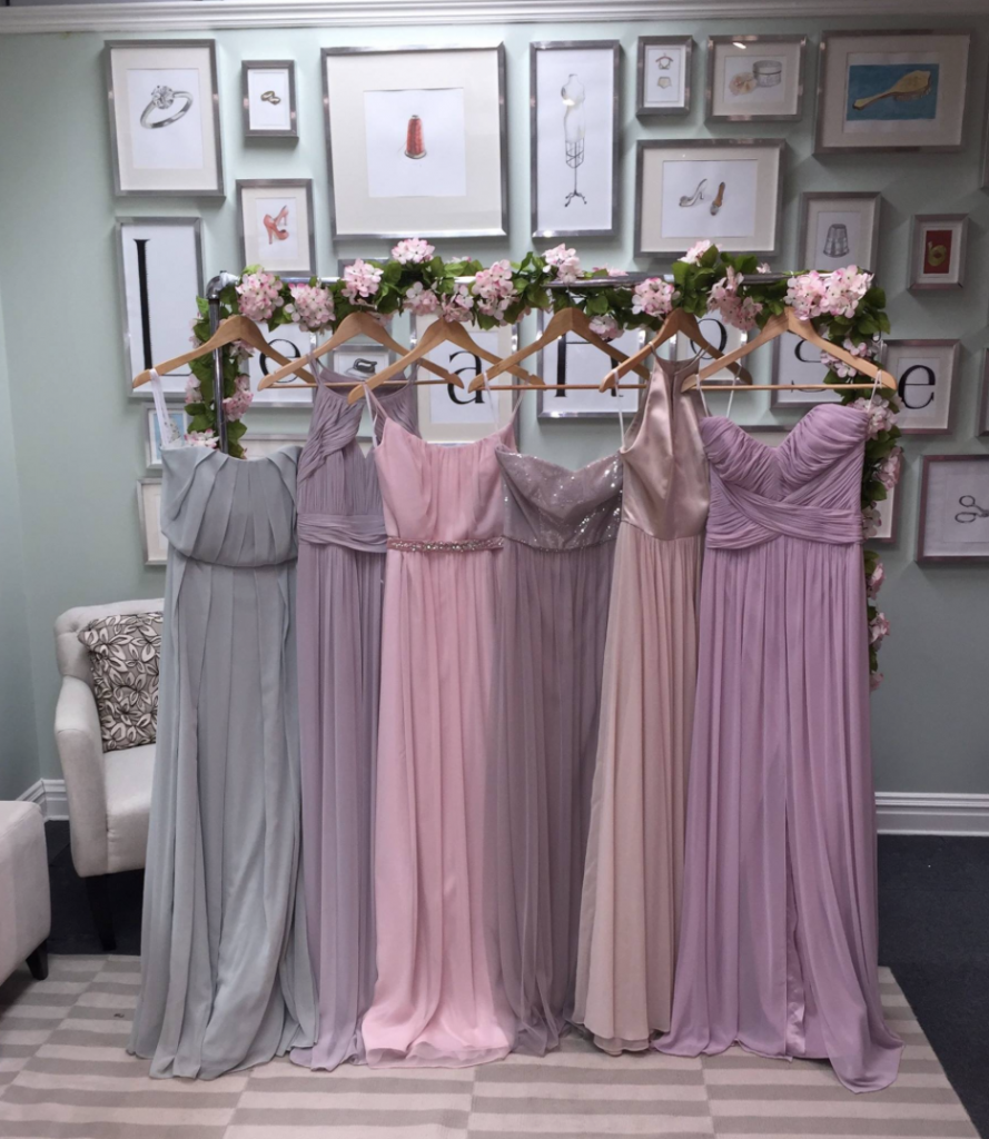 Mixed purple outlet bridesmaid dresses