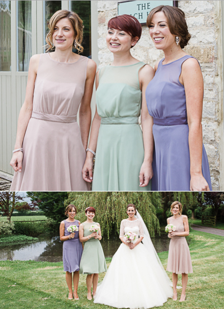 mix and match bridesmaid dresses with celadon