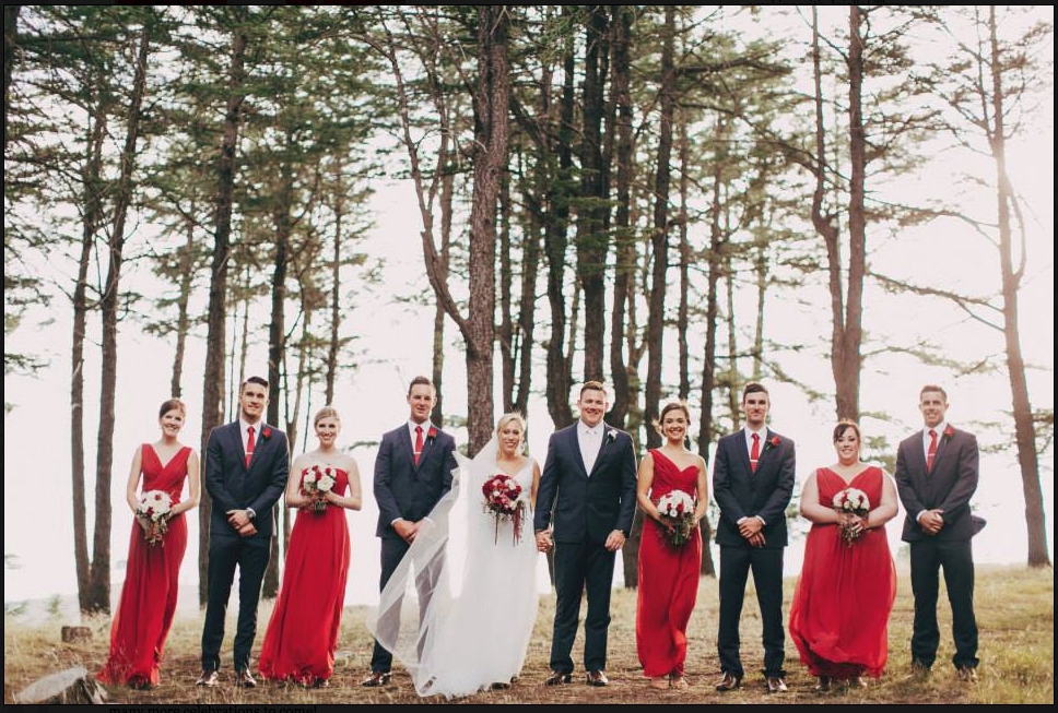 red bridesmaid