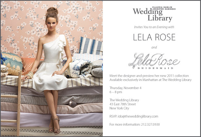 Lela Rose + Wedding Library invitation