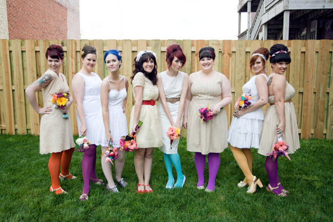 eclectic wedding bridesmaids