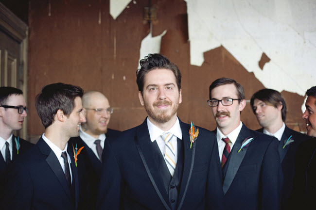 eclectic wedding groomsmen