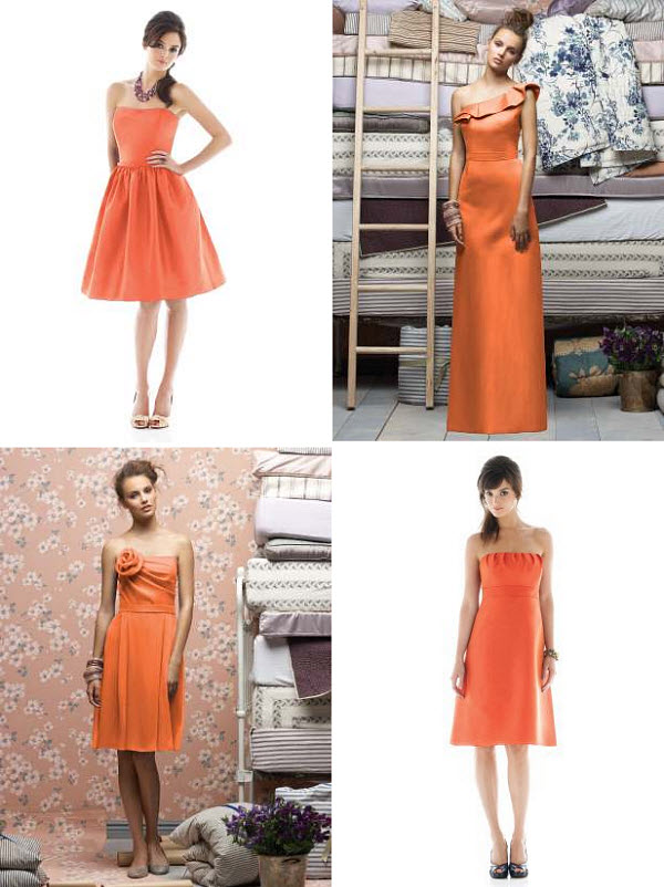 orange summer bridesmaid dresses