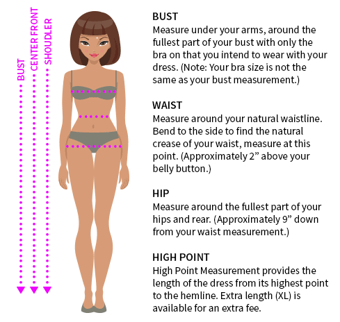 Dessy Bridesmaid Size Chart